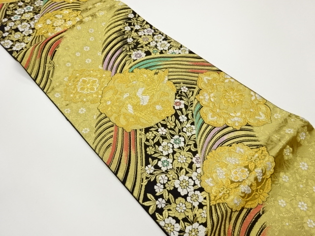 JAPANESE FUKURO OBI / WOVEN FLOWER CREST